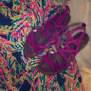Sam Edelman purple suede lace up gladiator sandal